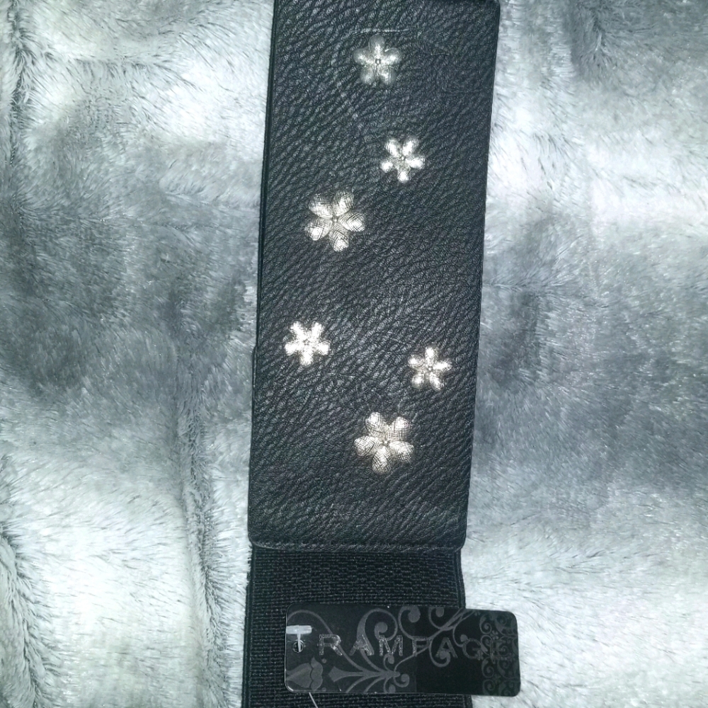 Black Floral Belt